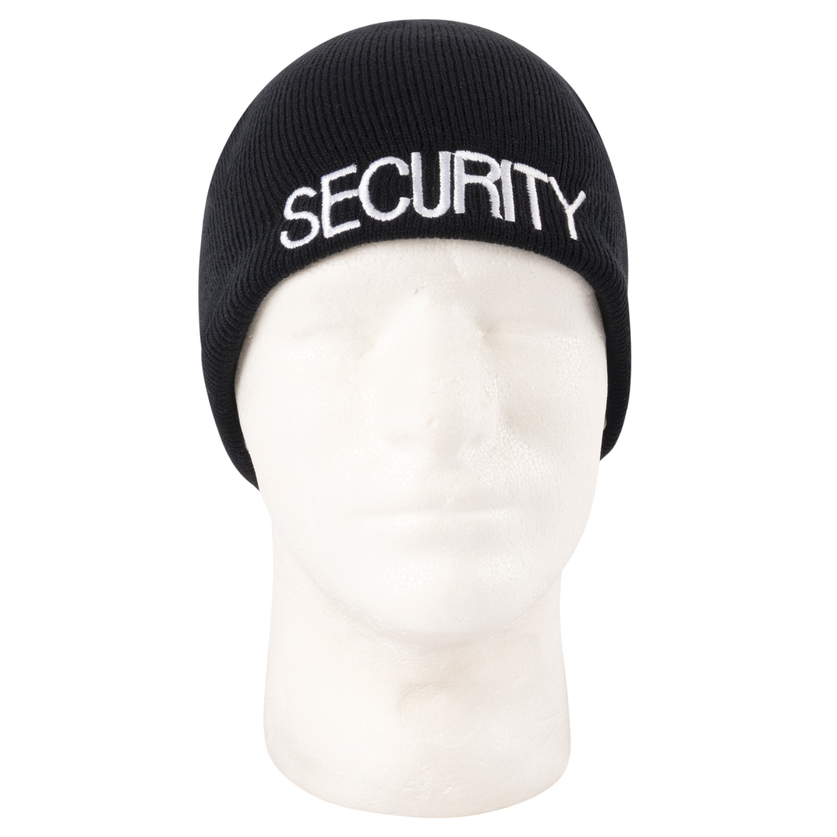 15219 Embroidered Security Acrylic Skull Caps, Black
