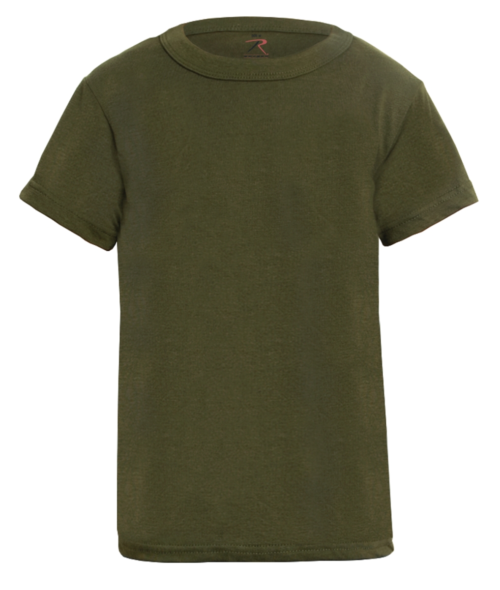 7464 Men Kids Short Sleeve T-Shirt, Olive Drab - Small