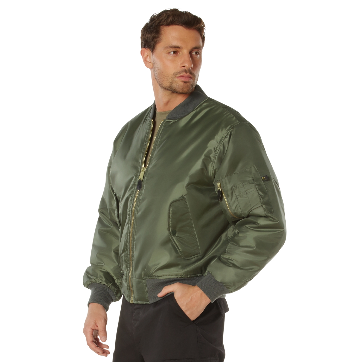 8300 Men MA-1 Flight Jacket, Sage Green - 5XL