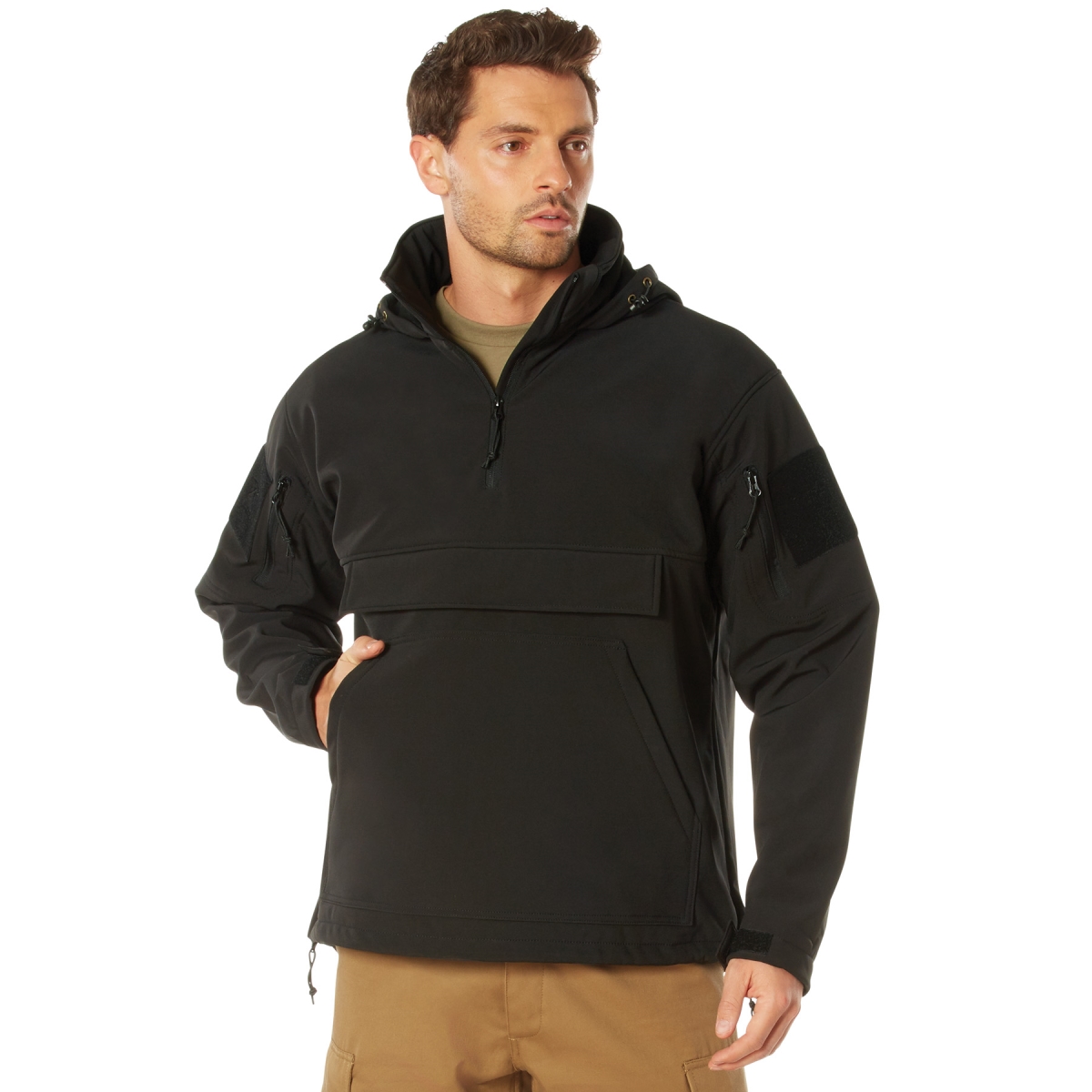 18345 Concealed Carry Soft Shell Anorak Jacket, Black - Large
