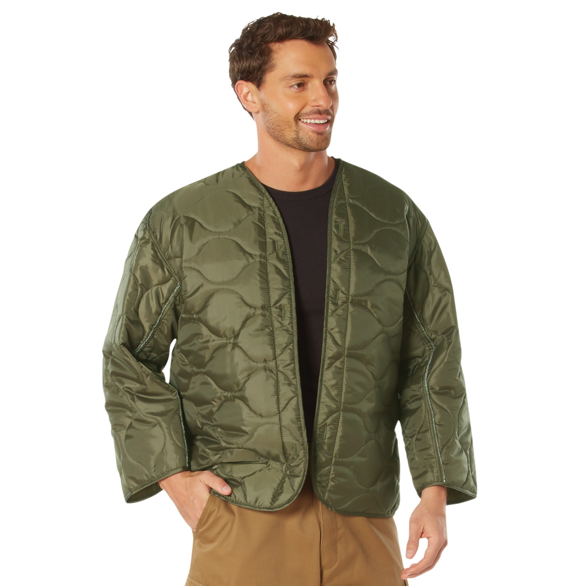 28825 Men M-65 Field Jacket Liner, Olive Drab - Extra Small