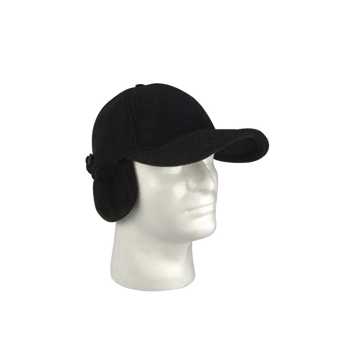 9893 Fleece Low Profile Caps with Earflaps, Black