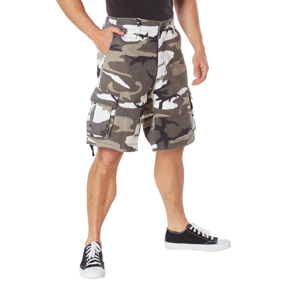 14235 Men Vintage Utility Cargo Shorts, City Camo - Large