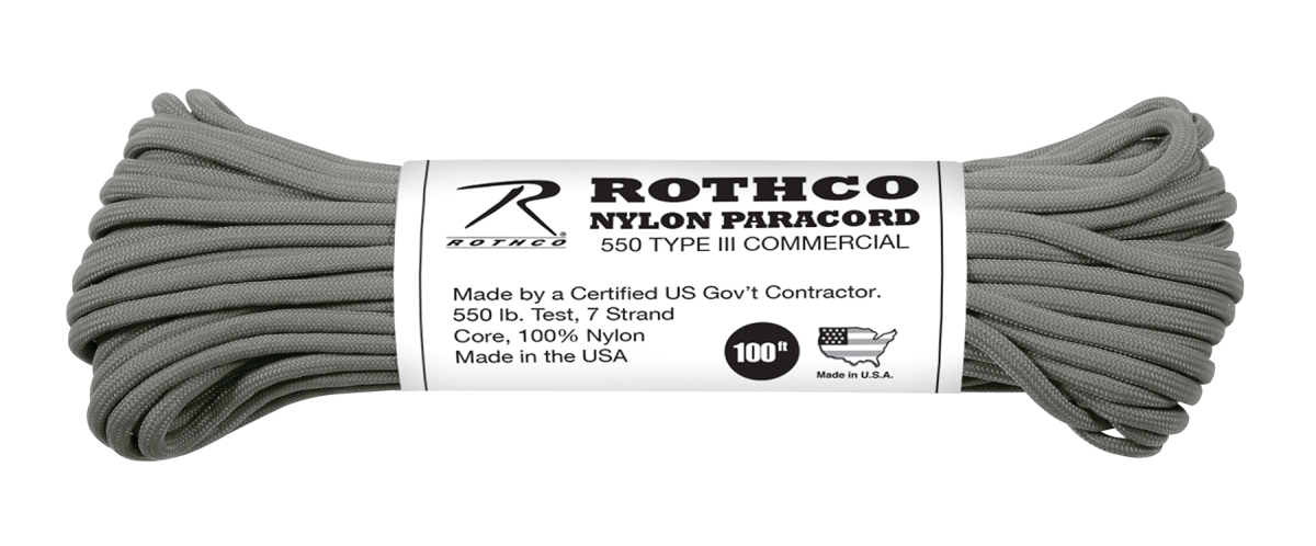 1819 550 lbs Type III Nylon Paracord, Foliage Green - 100 ft.