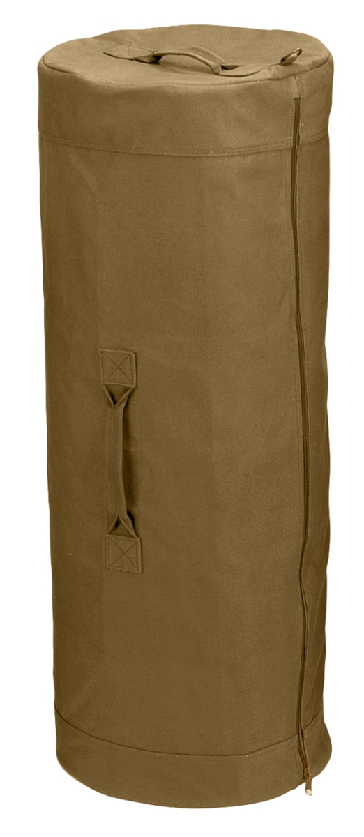 2101 Canvas Duffle Bag with Side Zipper, Coyote Brown - 25 x 42 in.