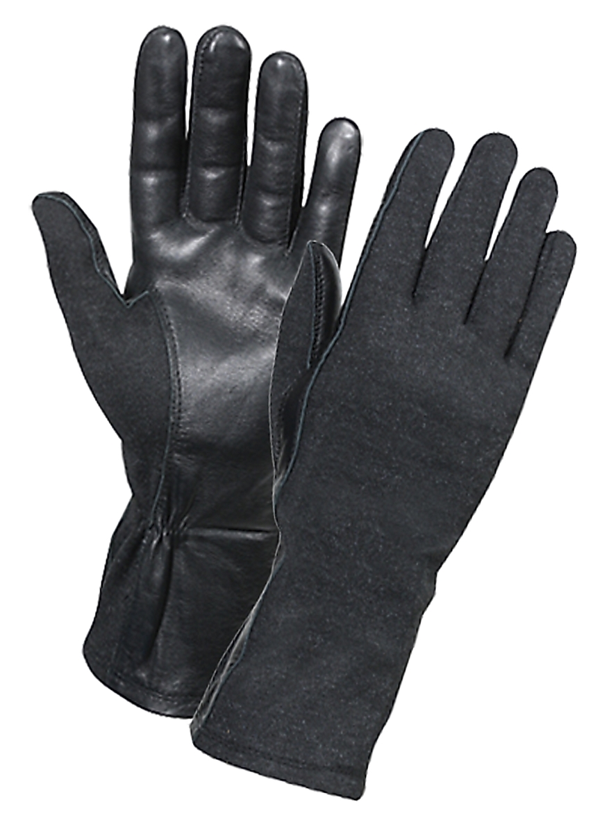 2144 G.I. Type Flame & Heat Resistant Flight Gloves, Black - Size 12