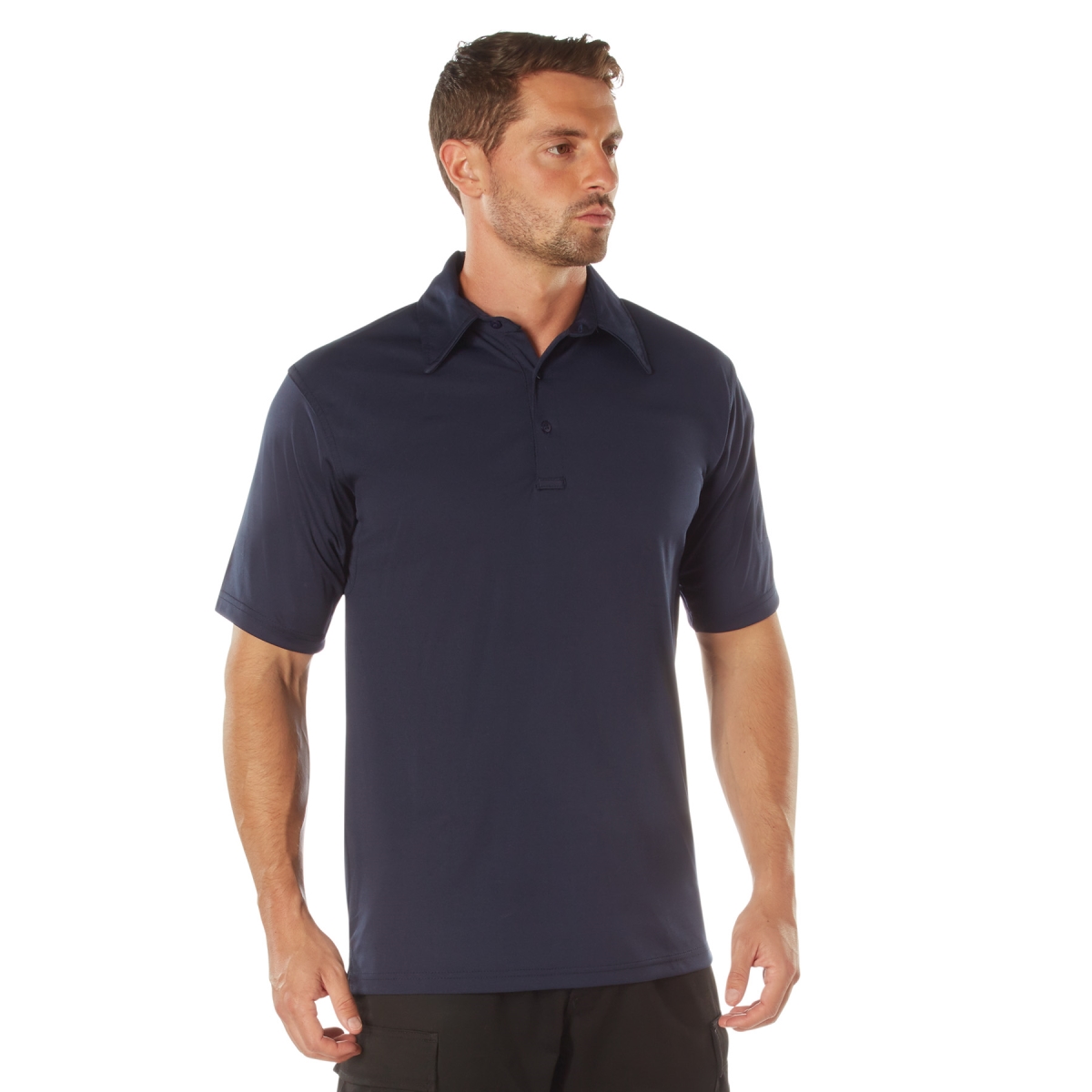 17131 Tactical Performance Polo Short Sleeve Shirt, Midnight Navy Blue - Small