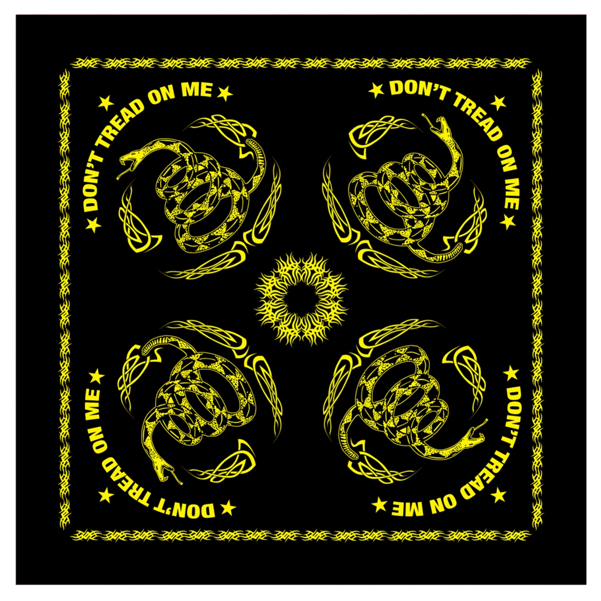 13308 Gadsden Dont Tread On Me Bandana, Black & Yellow