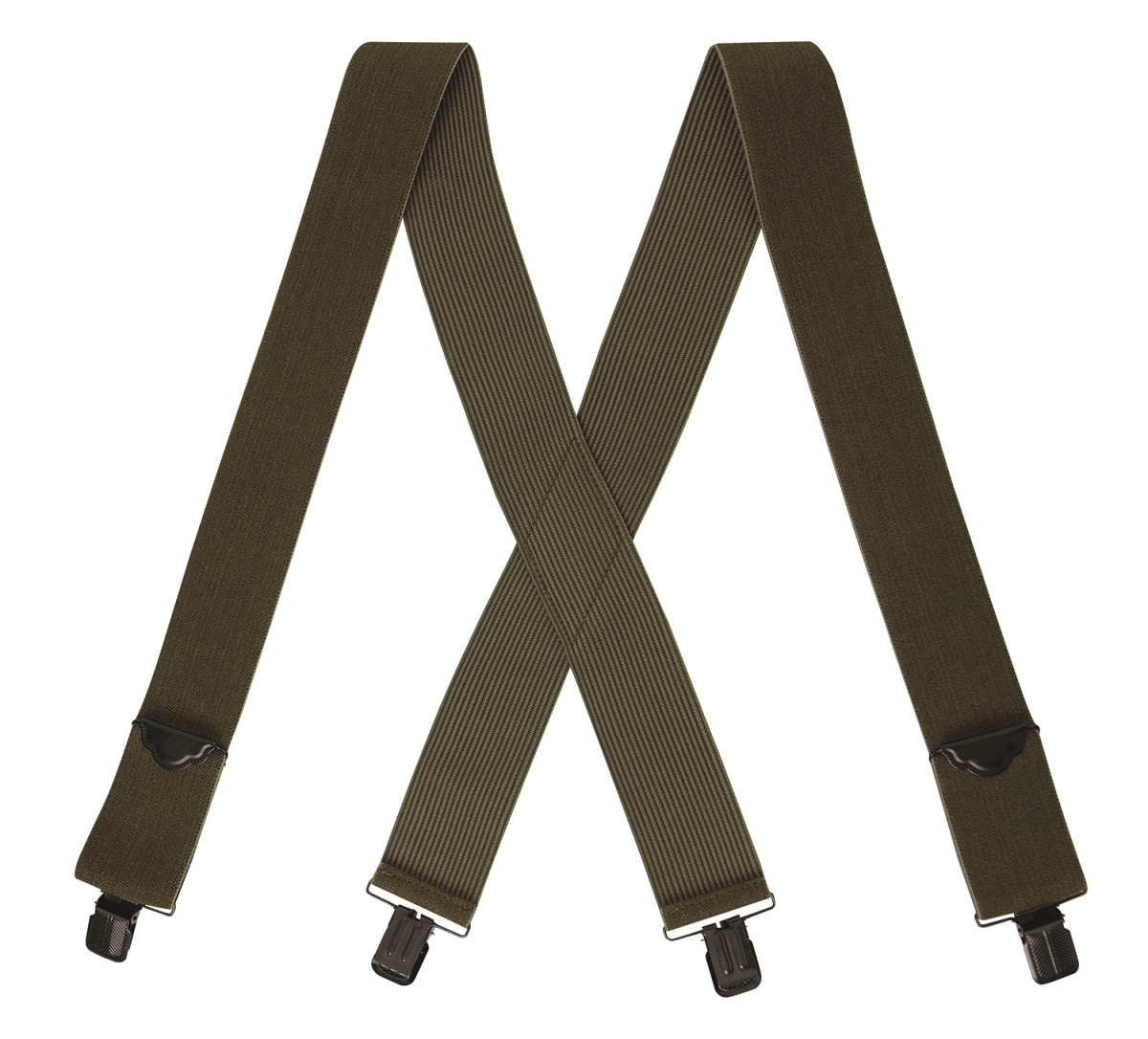 2924 Adjustable Elastic X-Back Pant Suspenders, Olive Drab