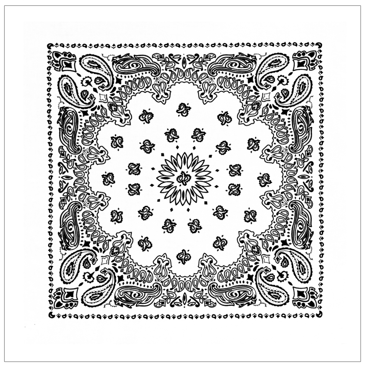 3134 27 x 27 in. Trainmen Paisley Bandana, White - Extra Large
