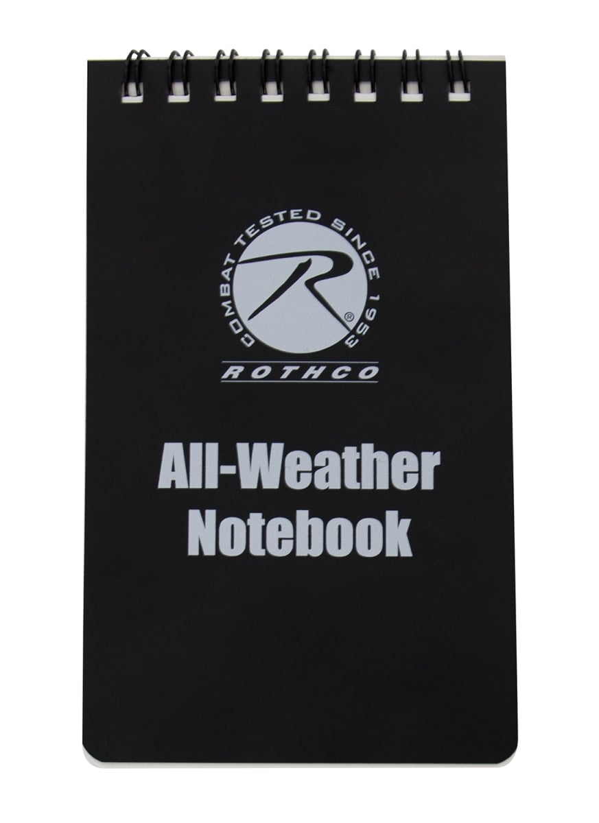 19605 All-Weather Waterproof Notebook, Black - 3 x 5 in.