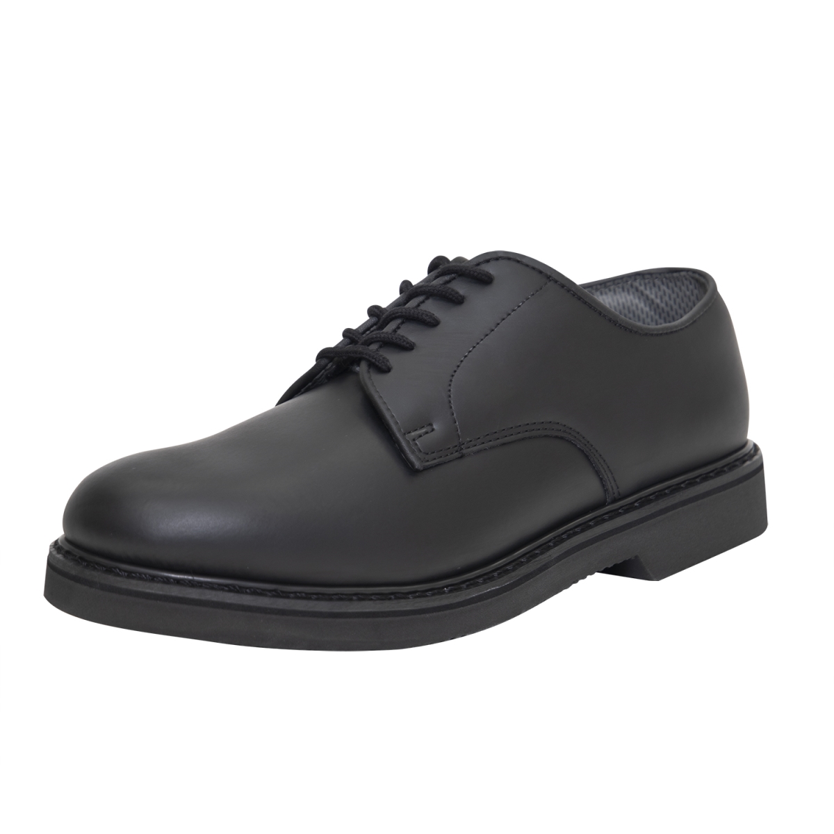 4390 Men Military Uniform Oxford Leather Shoes, Black - Regular - Size 5