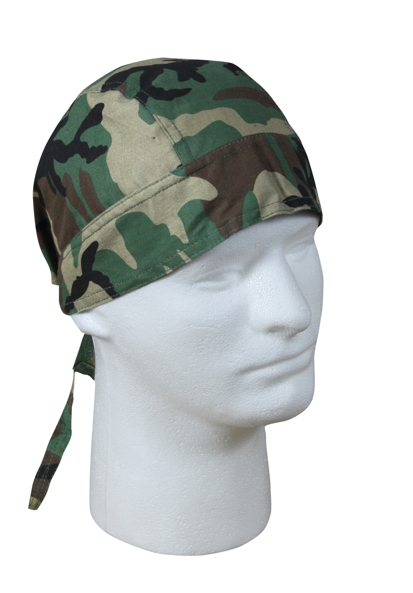 4557 Camo Headwrap Bandana, Woodland Camo