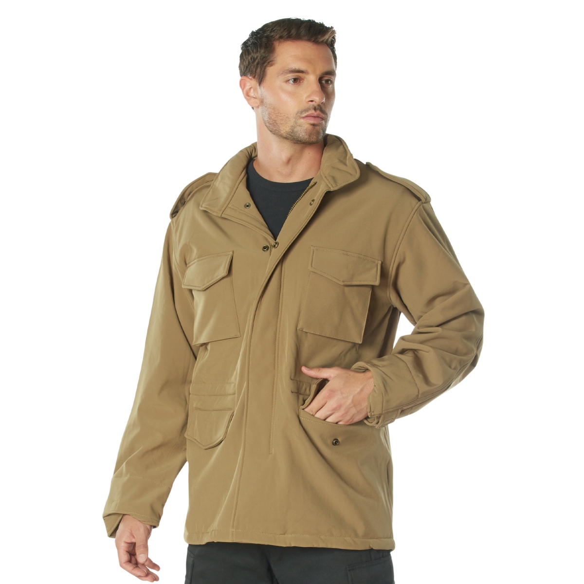 4670 Soft Shell Tactical M-65 Field Jacket, Coyote Brown - Large