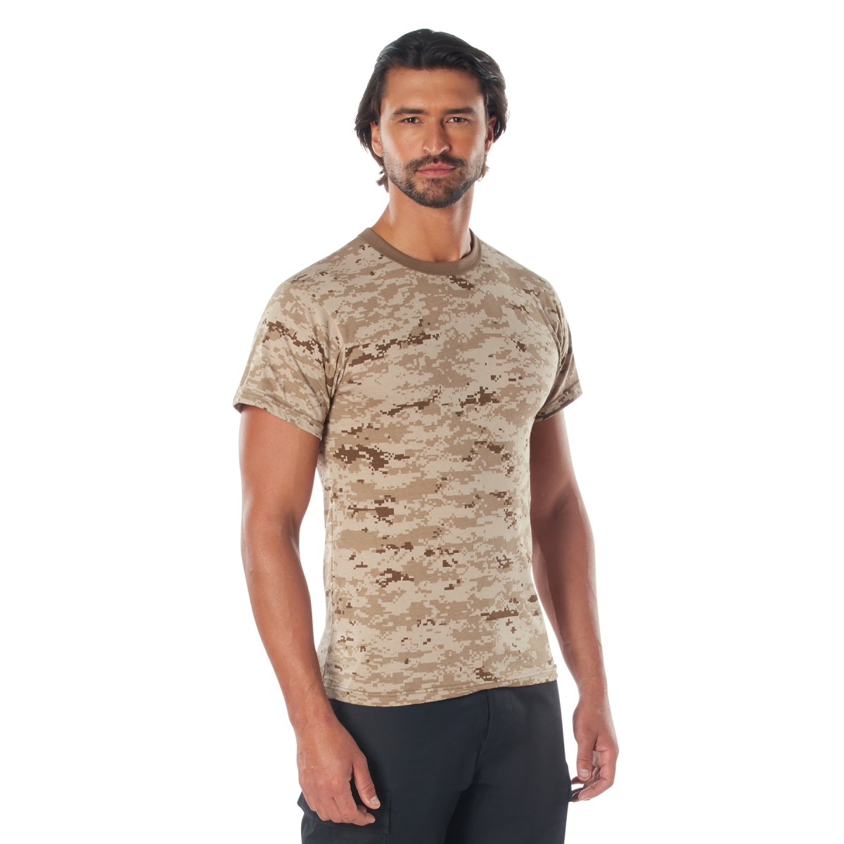 4779 Men Digital Camo Short Sleeve T-Shirt, Desert Digital Camo - Small