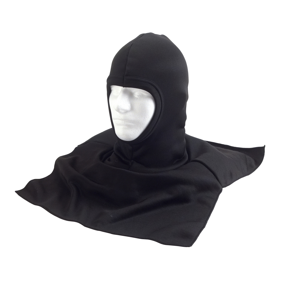 5077 Black Polyester Balaclava with Dickie