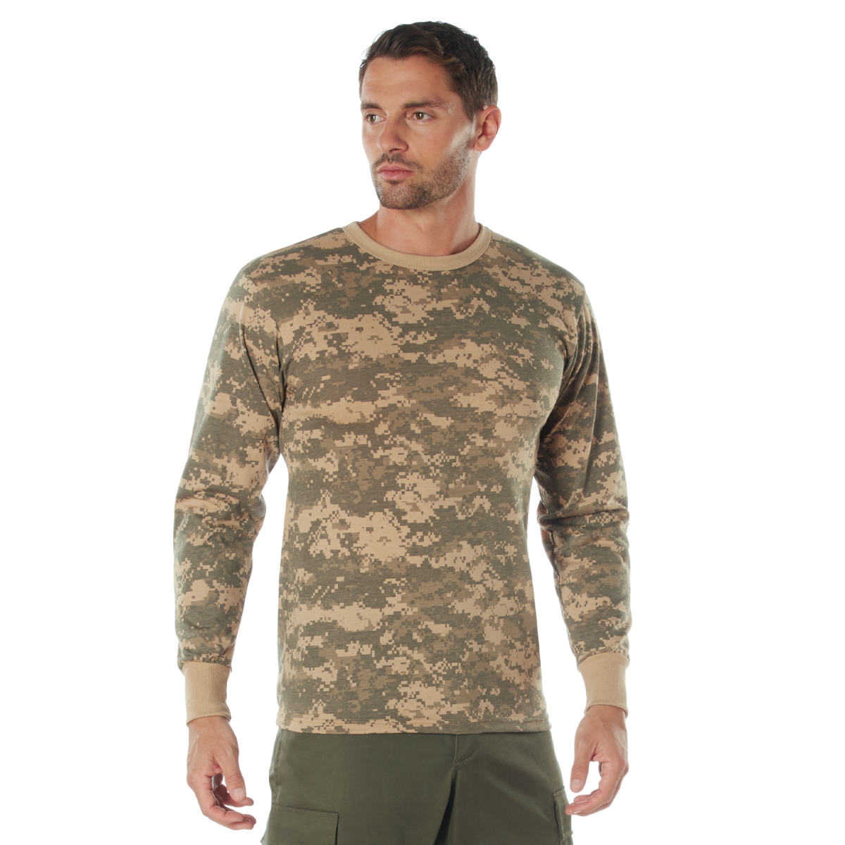 6573 Digital Camo Long Sleeve T-Shirt, ACU Digital Camo - Medium
