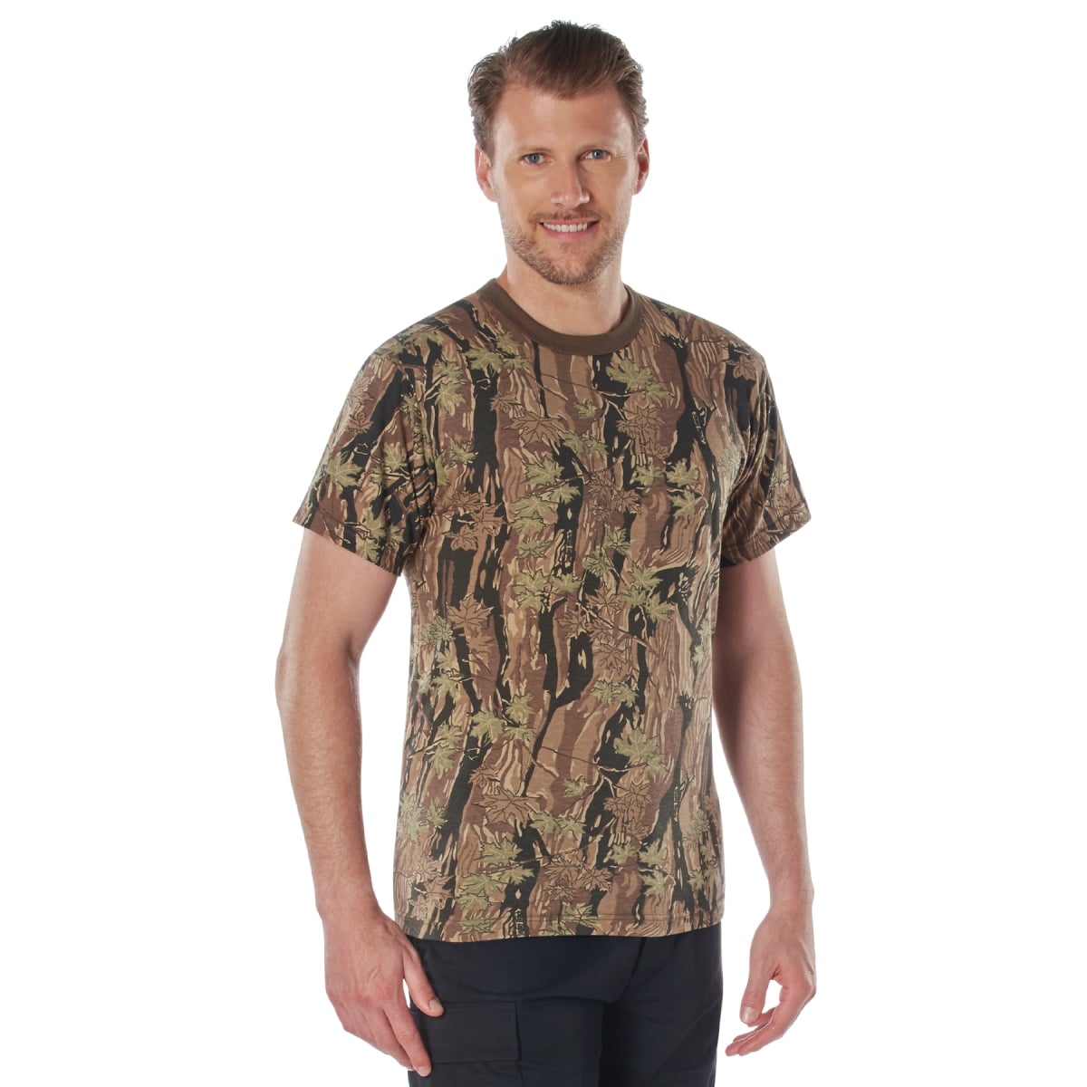 7548 Men Short Sleeve T-Shirt, Smokey Branch Camo - Small
