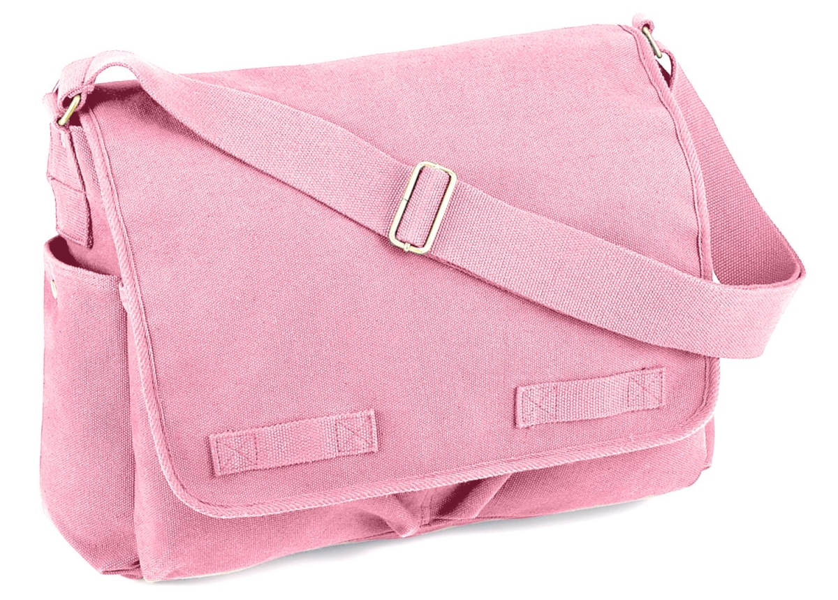 9346 Classic Canvas Messenger Bag, Pink