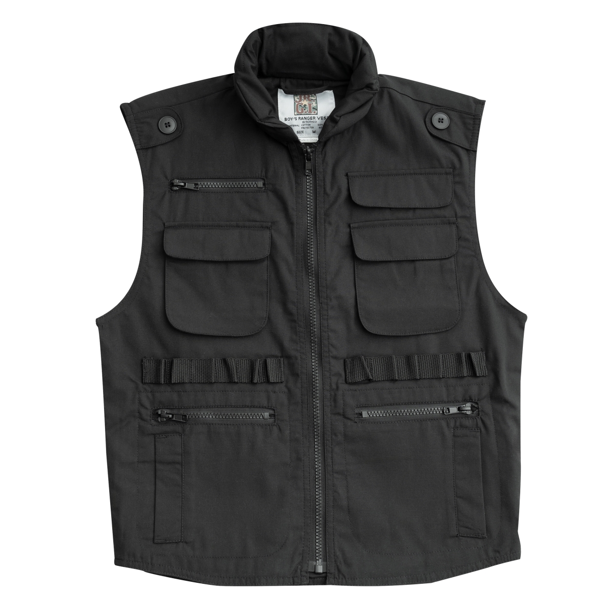 9889 Men Kids Ranger Vest, Black - Medium