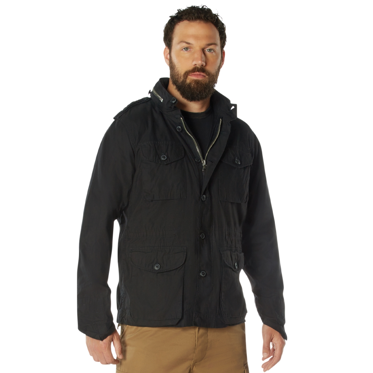 10191 Vintage Lightweight M-65 Field Jacket, Black - Medium