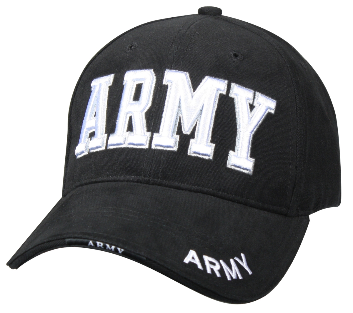 10913 Deluxe Army Embroidered Low Profile Insignia Cap, Black
