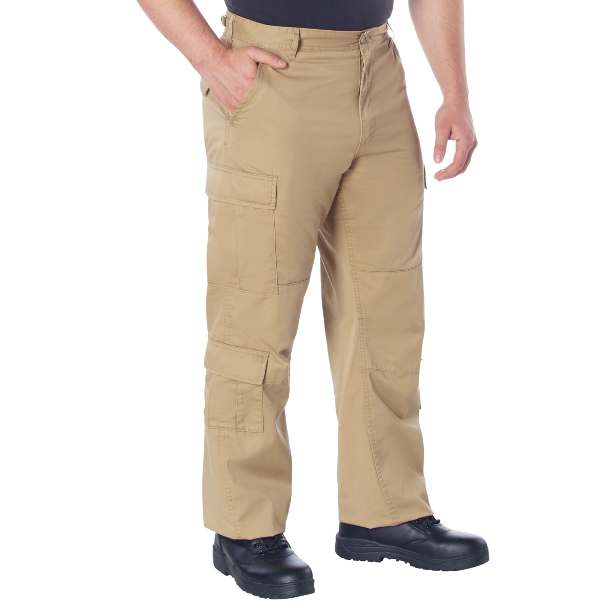 28868 Men Vintage Paratrooper Cargo Fatigue Pants, Khaki - Medium