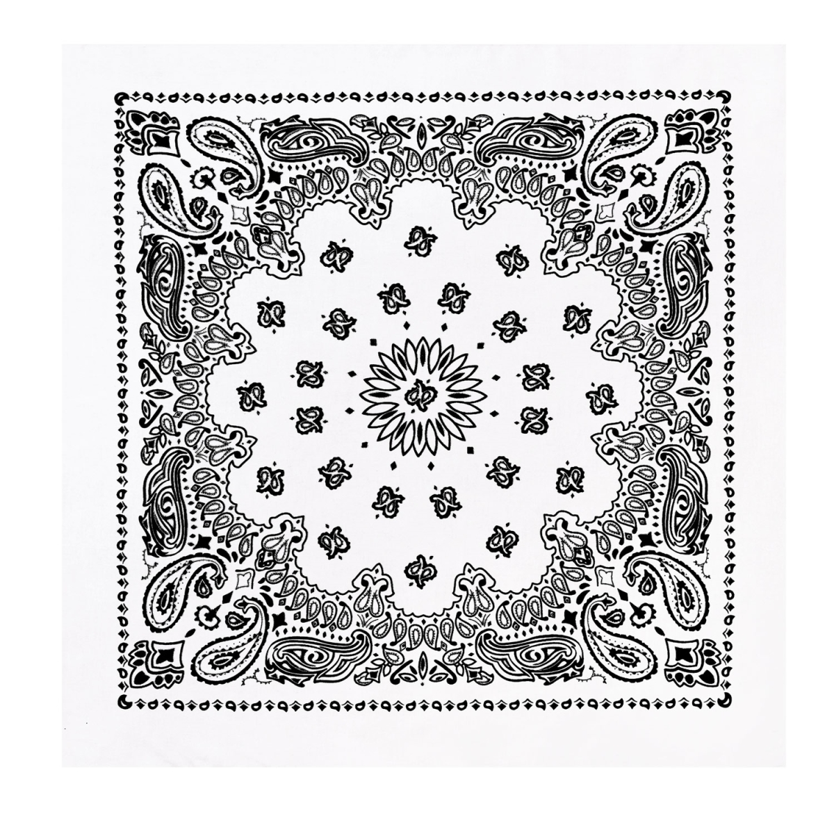 2778 22 x 22 in. Trainmen Paisley Bandana, White