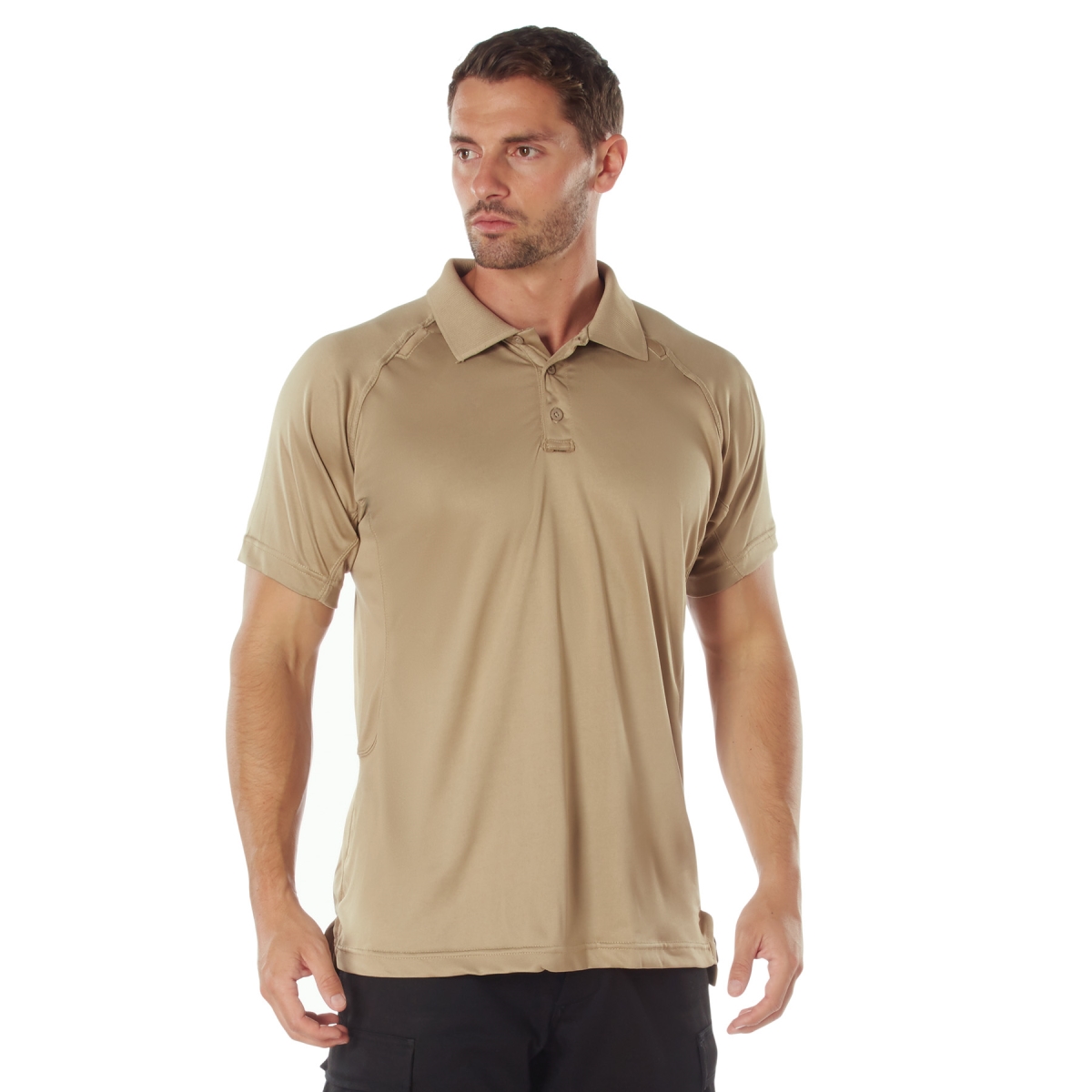 20338 On Duty Performance Polo Short Sleeve Shirt, Tan - Extra Large