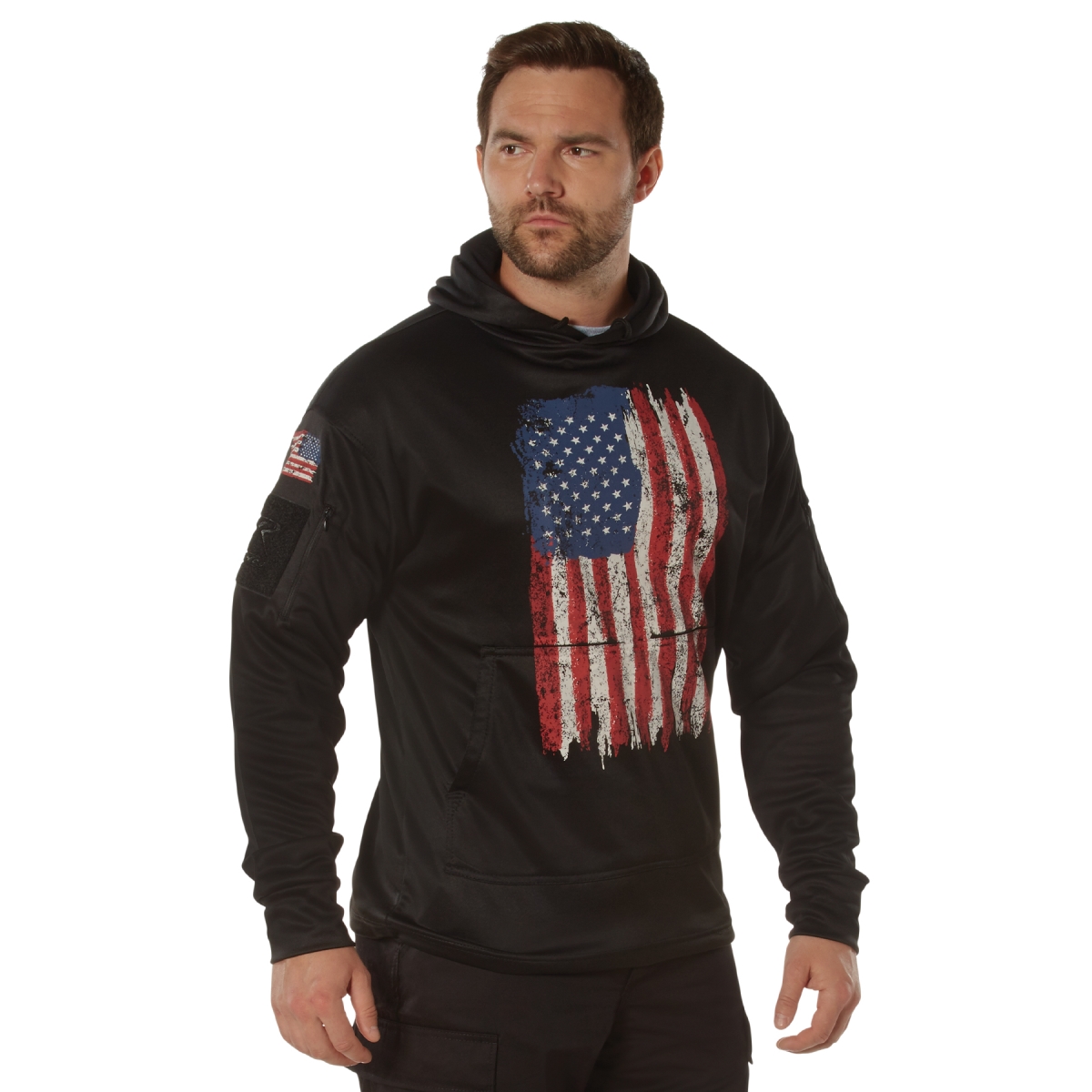18804 Concealed Carry U.S. Flag Hoodie, Red & White - Blue - Medium
