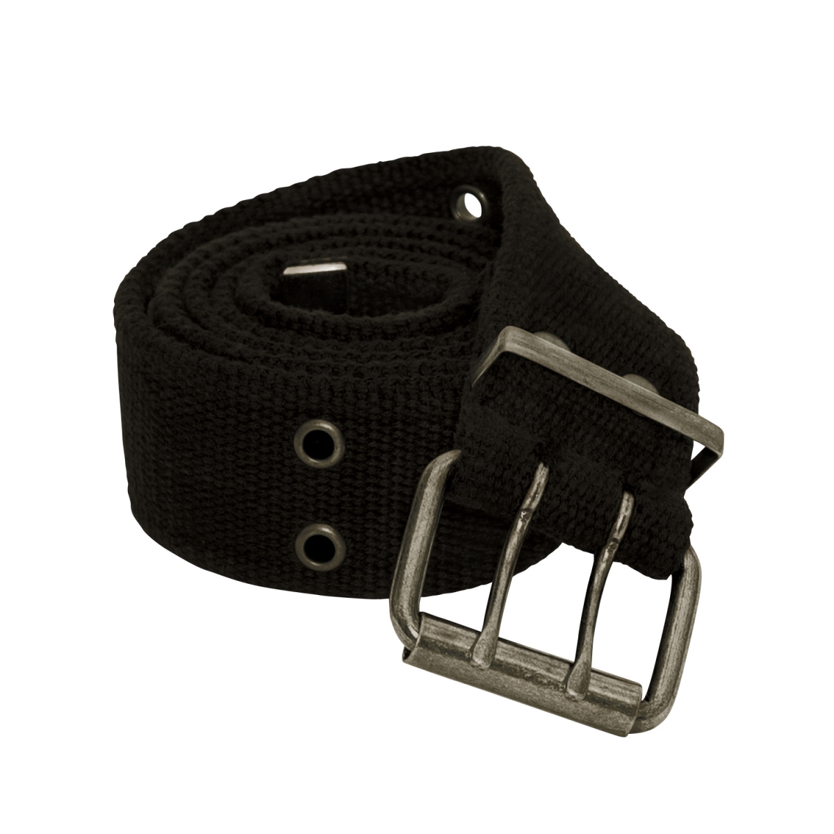 2878 Vintage Double Prong Buckle Belt, Black - Medium