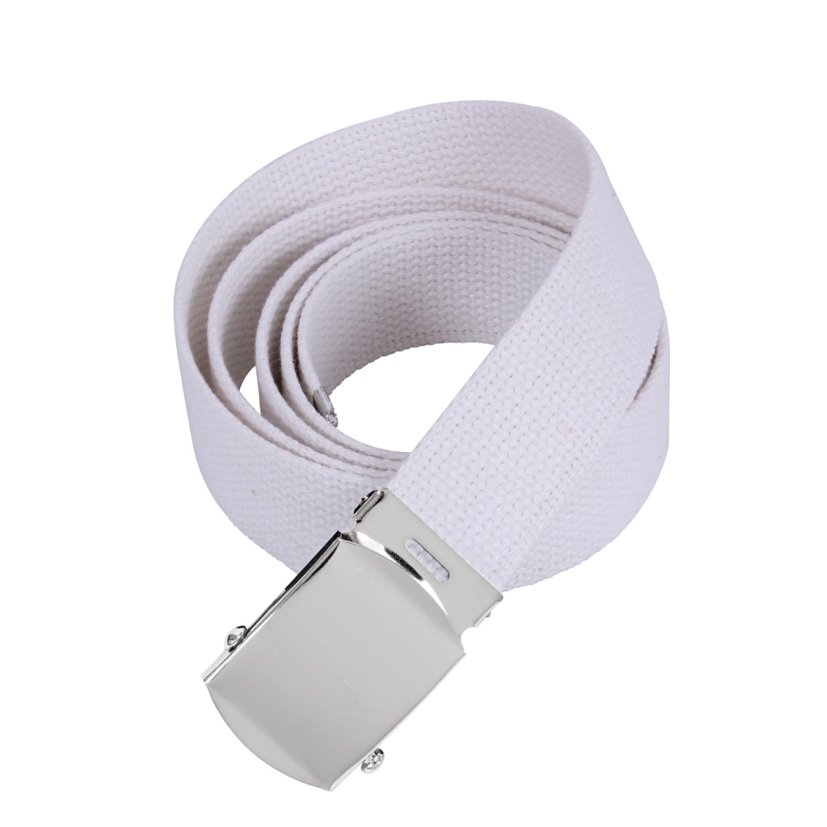 2909 44 in. Long Web Belts, White & Chrome