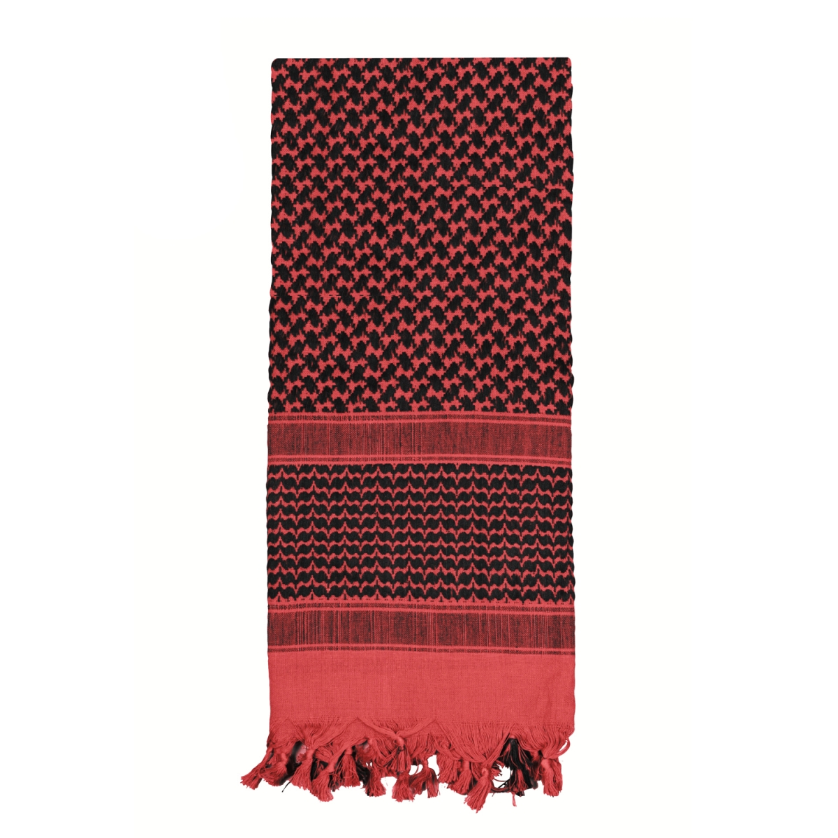 3453 Lightweight Shemagh Tactical Desert Keffiyeh Scarf, Red & Black