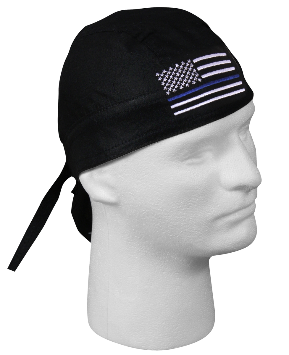 16454 Thin Blue Line Flag Headwrap Bandana