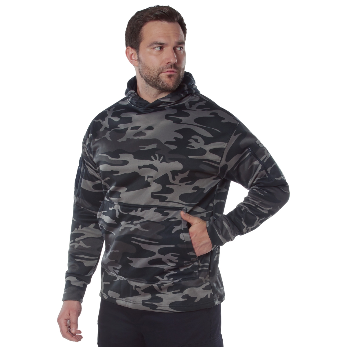 20161 Concealed Carry Hoodie, Black Camo - Medium