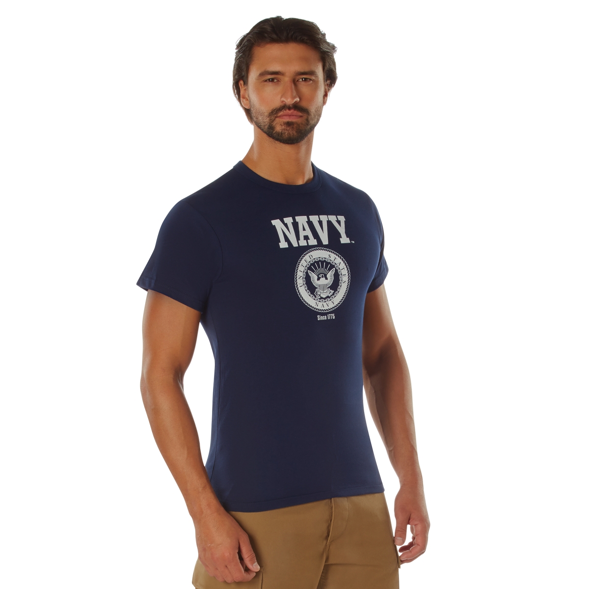 16396 US Navy Blue Emblem Short Sleeve T-Shirt - Medium