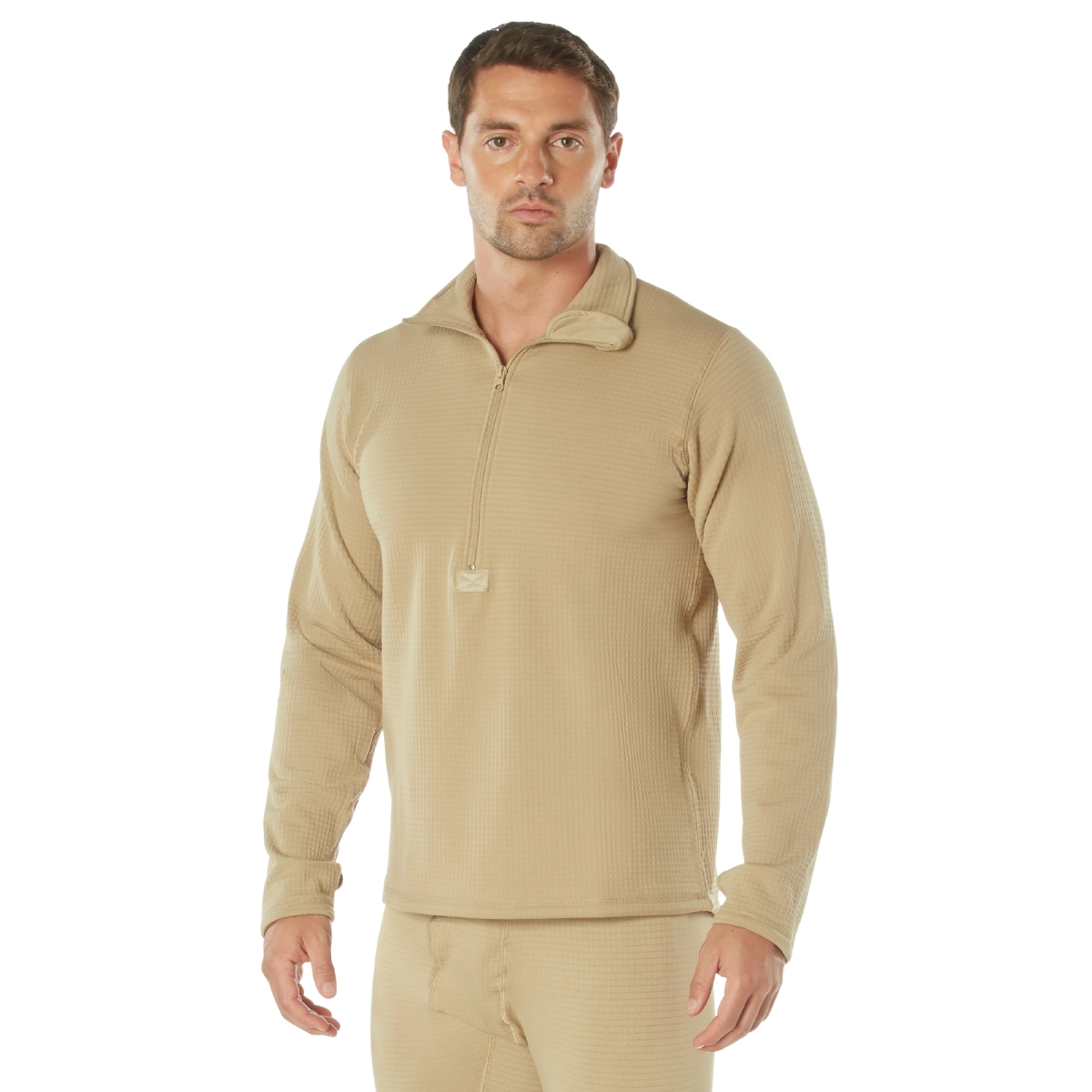 7703 Men Level II ECWCS Gen III Mid-Weight Underwear Top, Desert Sand - Extra Large