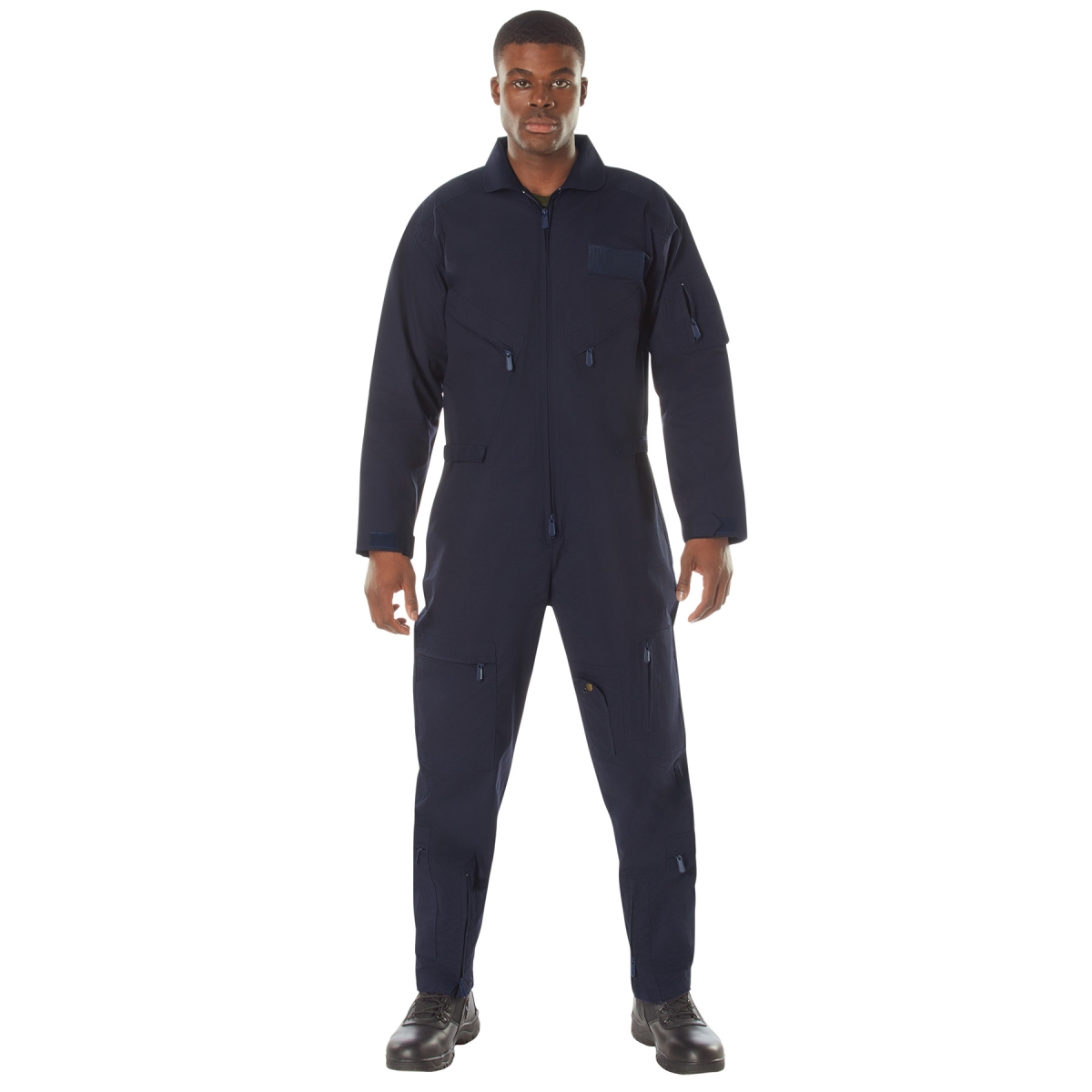 8428 Men Military-Styled Flight Suit, Navy Blue - 2XL