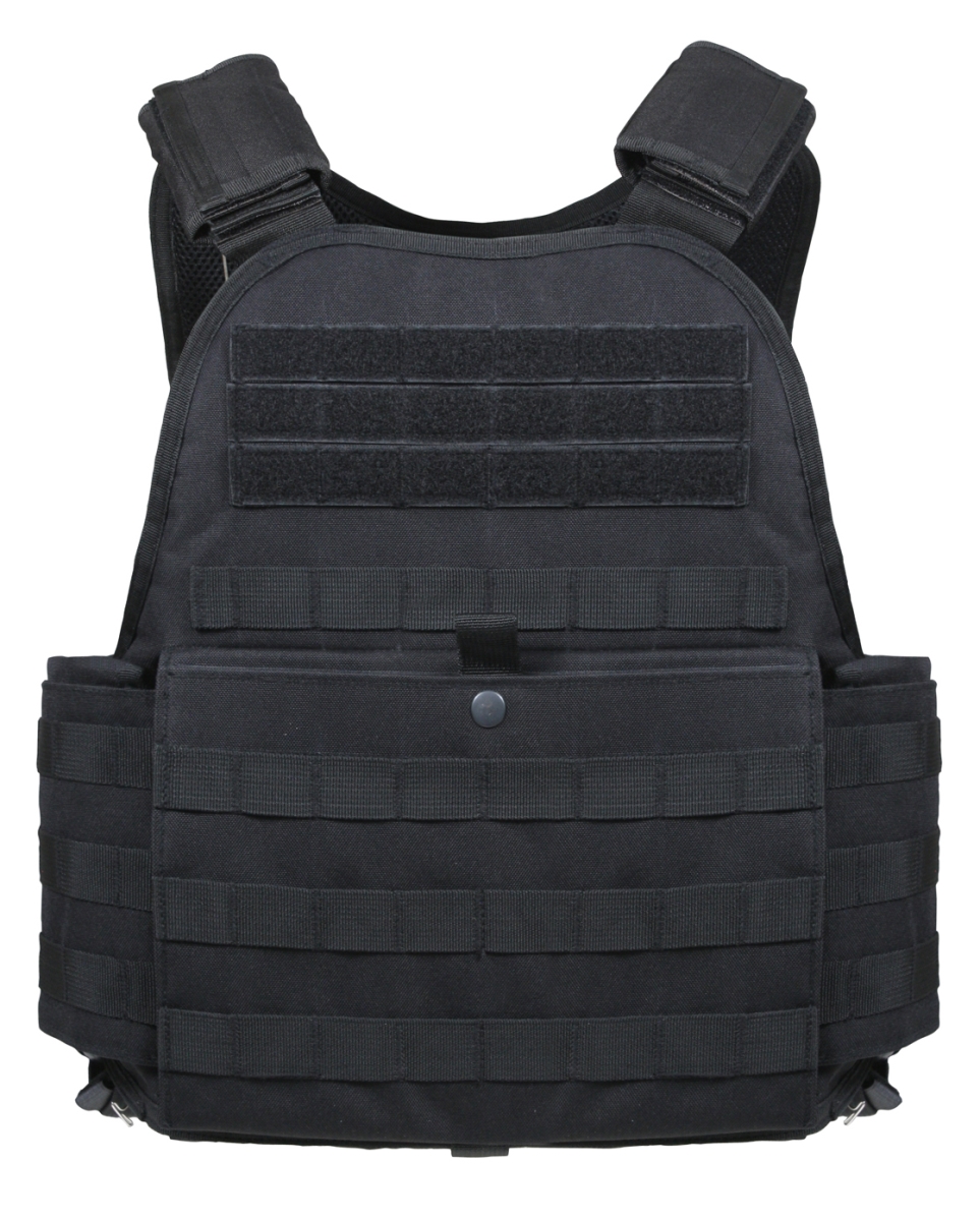 10389 Molle Plate Carrier Vest, Black - Regular