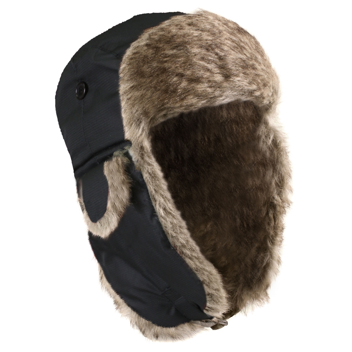 11415 Fur Flyers Hat, Black - Size 7.5