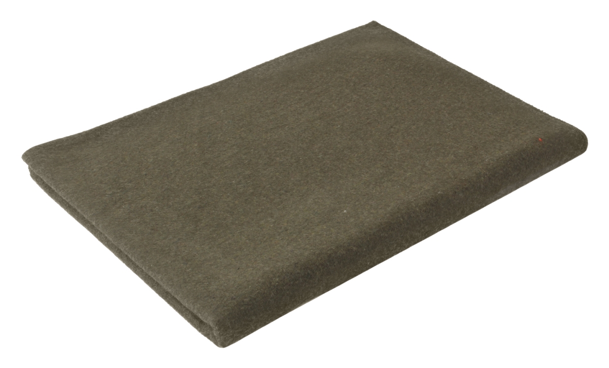 13436 66 x 90 in. Wool Blanket, Olive Drab