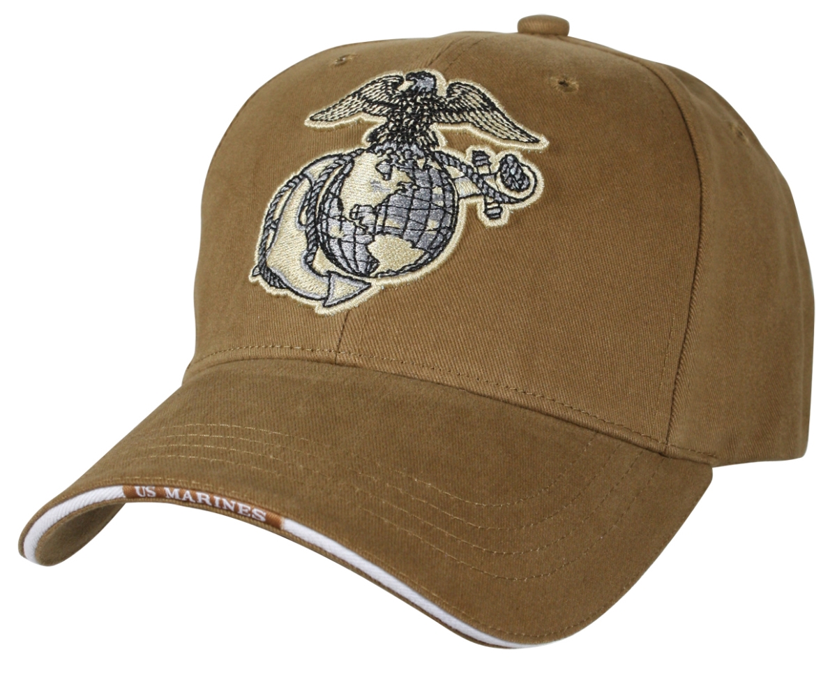 11342 Deluxe Eagle Globe & Anchor Low Profile Cap, Coyote Brown