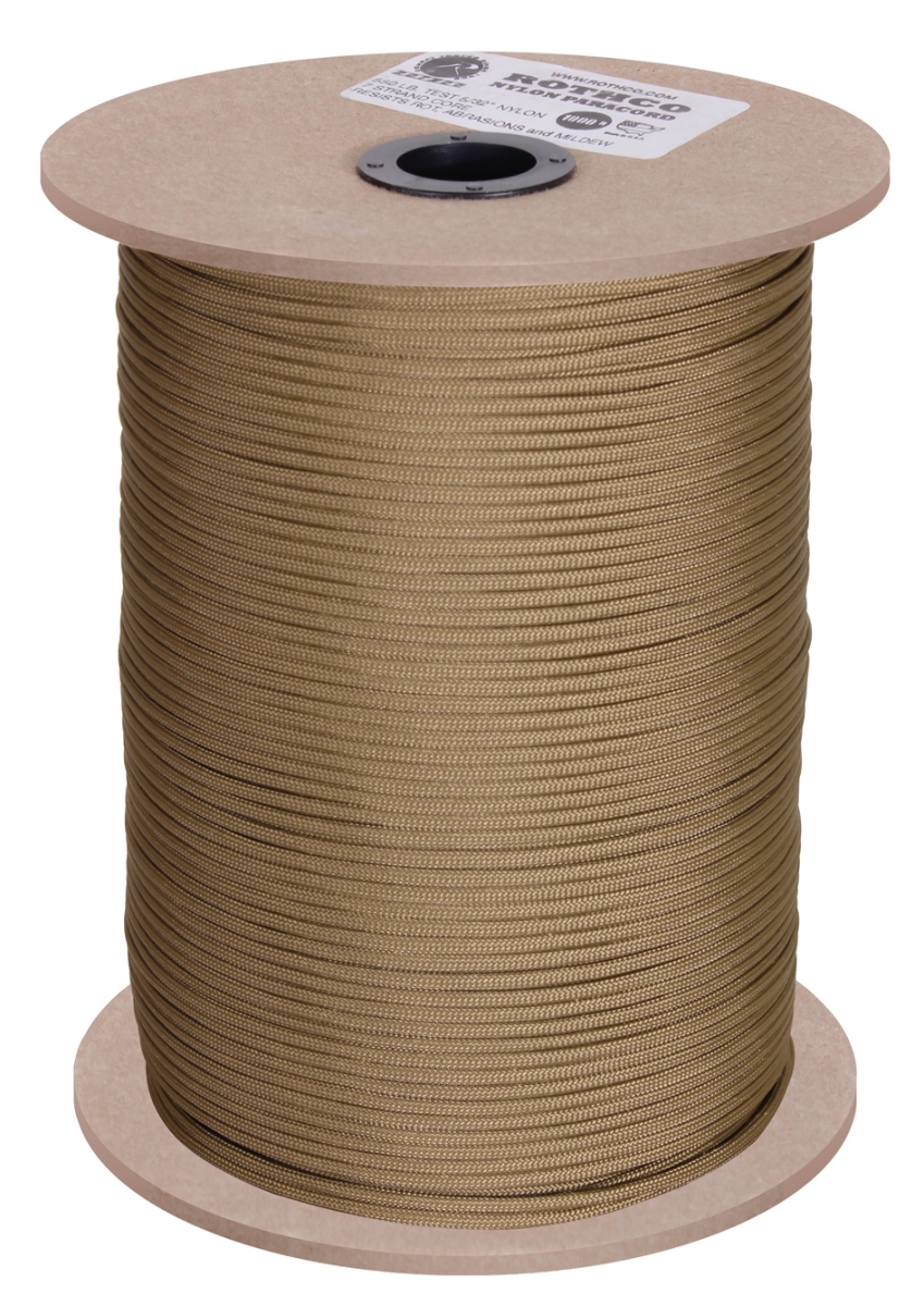 15465 1000 ft. Spool Nylon Paracord - 550 lbs, Coyote Brown