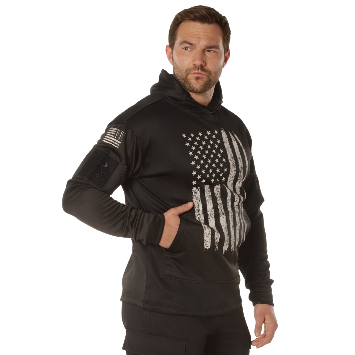 18394 Concealed Carry U.S. Flag Hoodie, Black - Medium