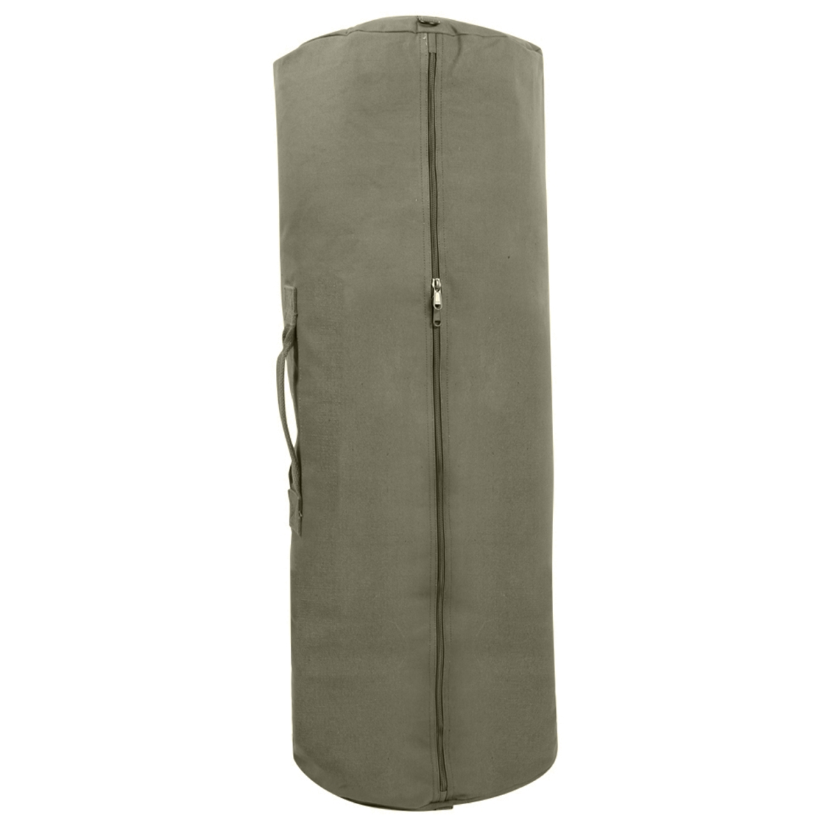 2261 Canvas Duffle Bag with Side Zipper, Olive Drab - 21 x 36 in.