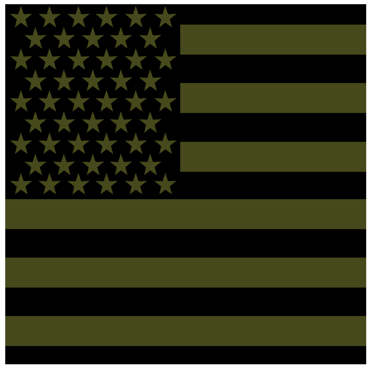 15679 Subdued US Flag Bandana, Olive Drab & Black - 22 in. Length