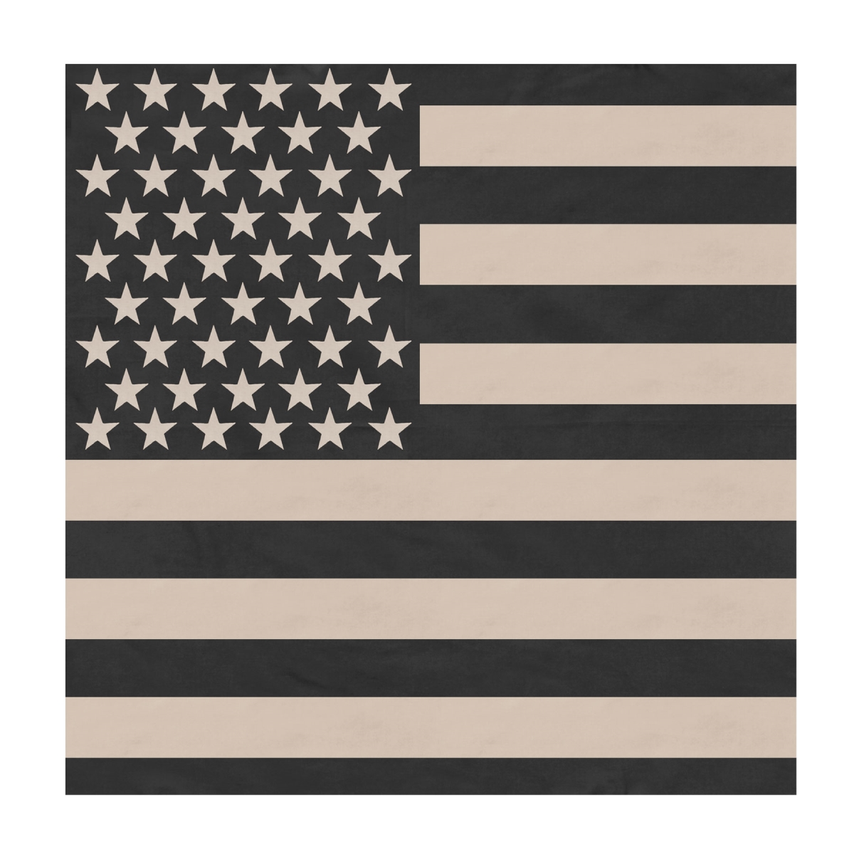 12286 Subdued US Flag Bandana, Black & Khaki - 22 in. Length