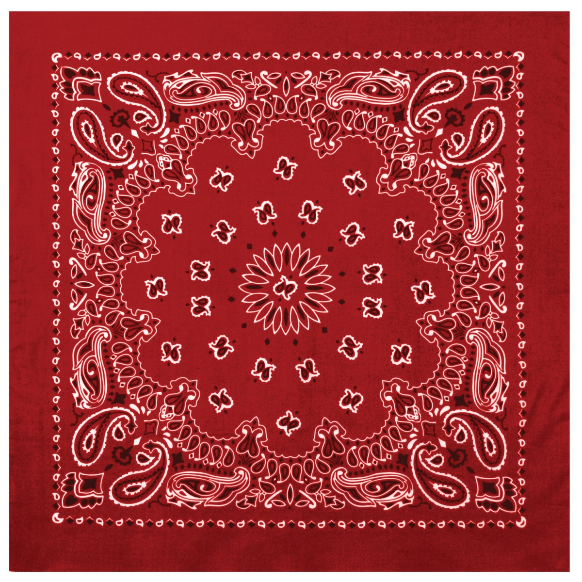2831 22 x 22 in. Trainmen Paisley Bandana, Red & White