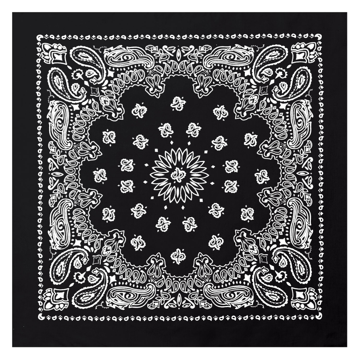 2833 22 x 22 in. Trainmen Paisley Bandana, Black