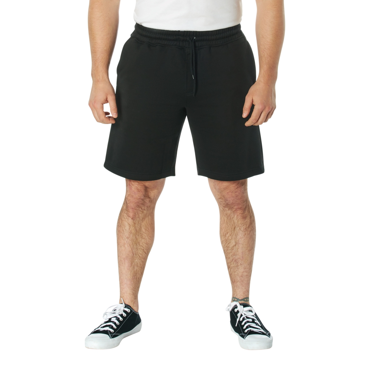 20139 Camo & Solid Color Sweatshorts, Black - Extra Large
